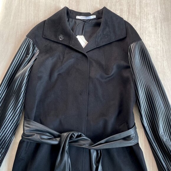 KM by Lange Cocoon Wool Coat Black Size Large NEW NWT - Picture 5 of 16